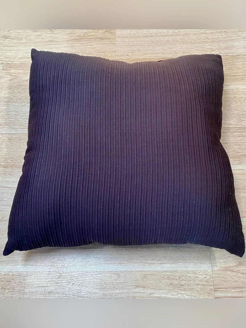 Square Throw Pillows Black Corduroy Striped Cozy Textile Texture Approx 16x16 In
